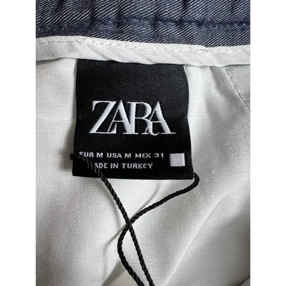 Zara Men's Cotton Linen Easy Pant Blue Size Medium NWT - Picture 5 of 10